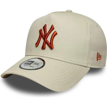 Petten gebogen beige snapback E Frame League Essential van New York Yankees MLB van New Era