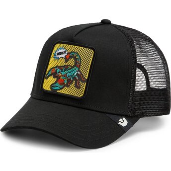 Petten gebogen zwart snapback Deadly Scorpion Pop Art Strikes Back The Farm Goorin Bros.