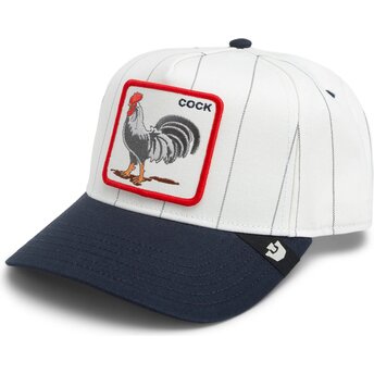 Petten gebogen grijs snapback Pinstripe Rooster Cock Playmakers The Farm Goorin Bros.