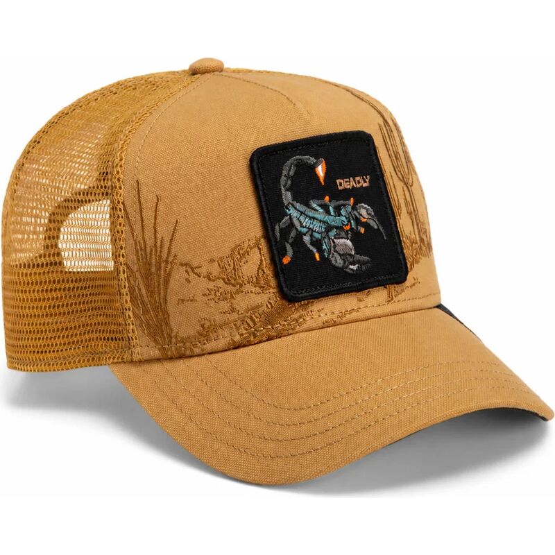 petten-gebogen-bruin-snapback-scorpion-badlands-deadly-the-farm-goorin-bros