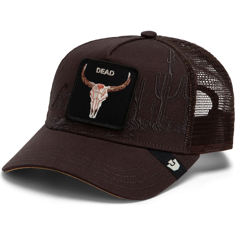 petten-gebogen-bruin-snapback-skull-badlands-dead-the-farm-goorin-bros