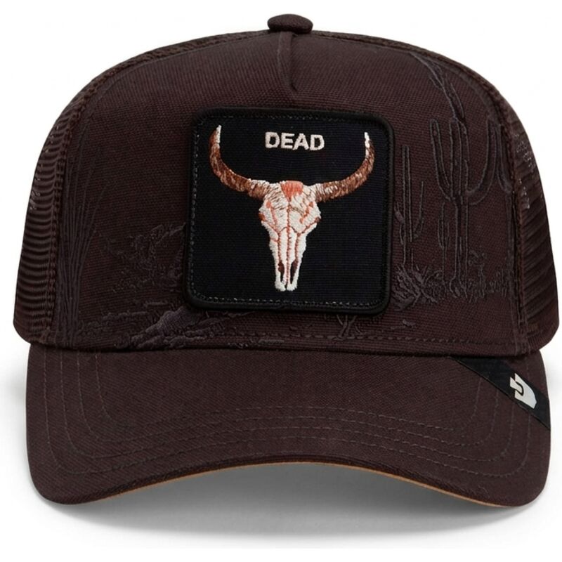 petten-gebogen-bruin-snapback-skull-badlands-dead-the-farm-goorin-bros