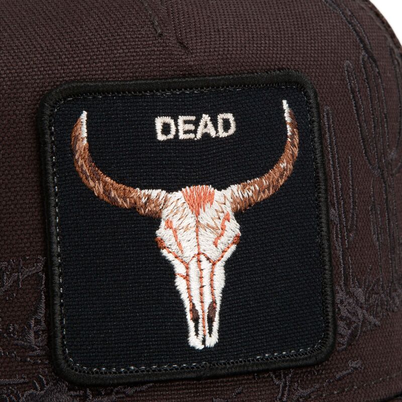 petten-gebogen-bruin-snapback-skull-badlands-dead-the-farm-goorin-bros