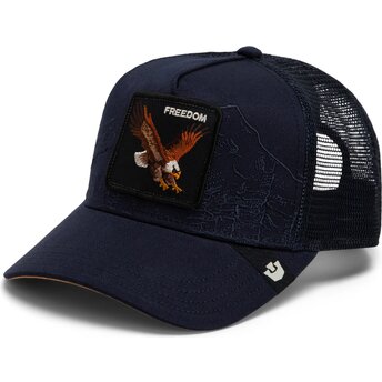 Petten gebogen marineblauw snapback Eagle Badlands Freedom The Farm Goorin Bros.