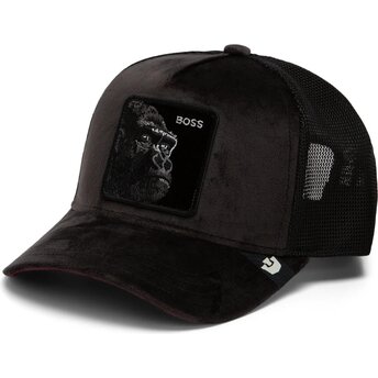 Petten gebogen zwart snapback Velour Boss The Farm Goorin Bros.