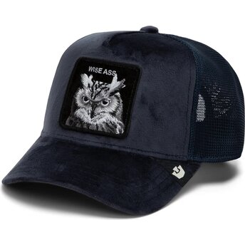 Petten gebogen marineblauw snapback Velour Wise Ass The Farm Goorin Bros.