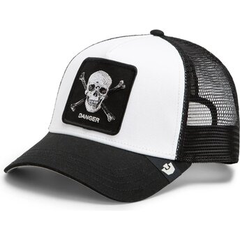 Petten gebogen zwart snapback Danger Skull and Crossbones Original Recipe The Farm Goorin Bros.