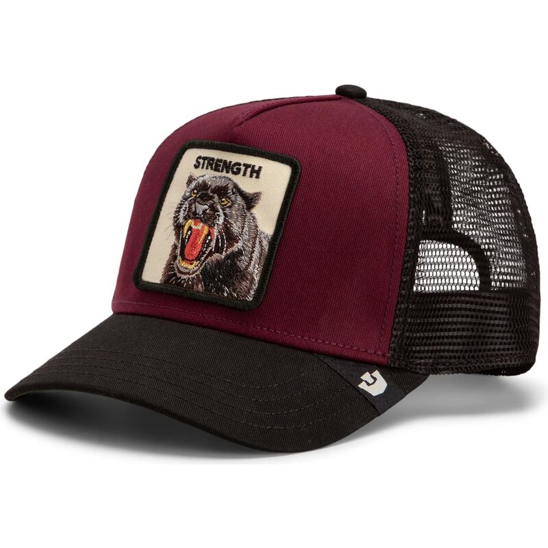 petten-gebogen-rood-snapback-strength-panther-original-recipe-the-farm-goorin-bros