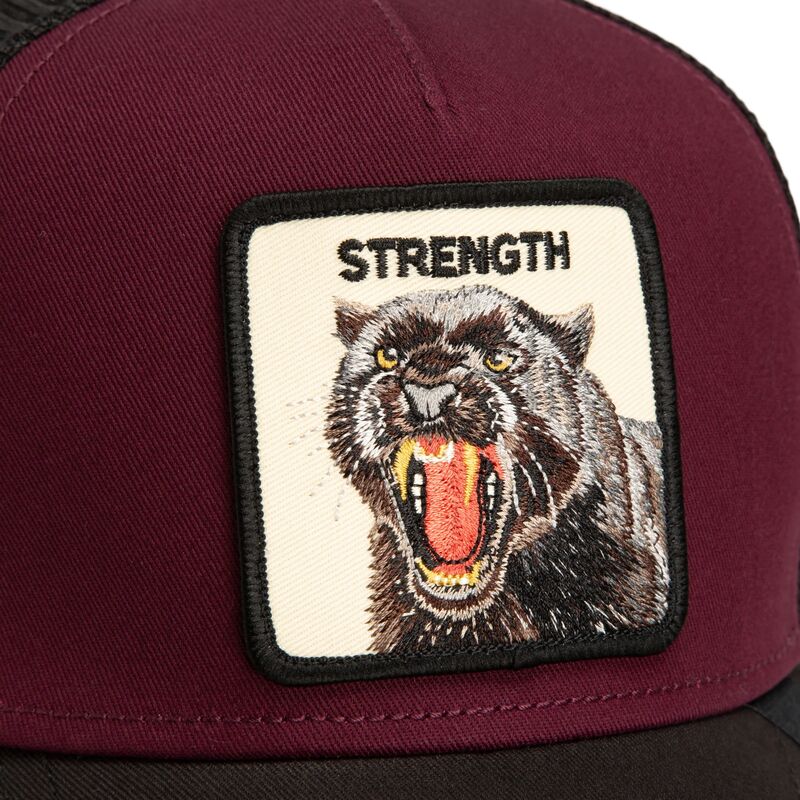 petten-gebogen-rood-snapback-strength-panther-original-recipe-the-farm-goorin-bros