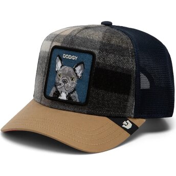Petten gebogen meerkleurig snapback Brit Frenchie Check, Mate Dodgy The Farm Goorin Bros.