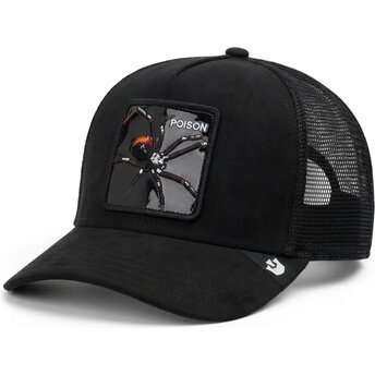 Petten gebogen zwart snapback Black Out Spider Blackened Metallic Poison The Farm Goorin Bros.