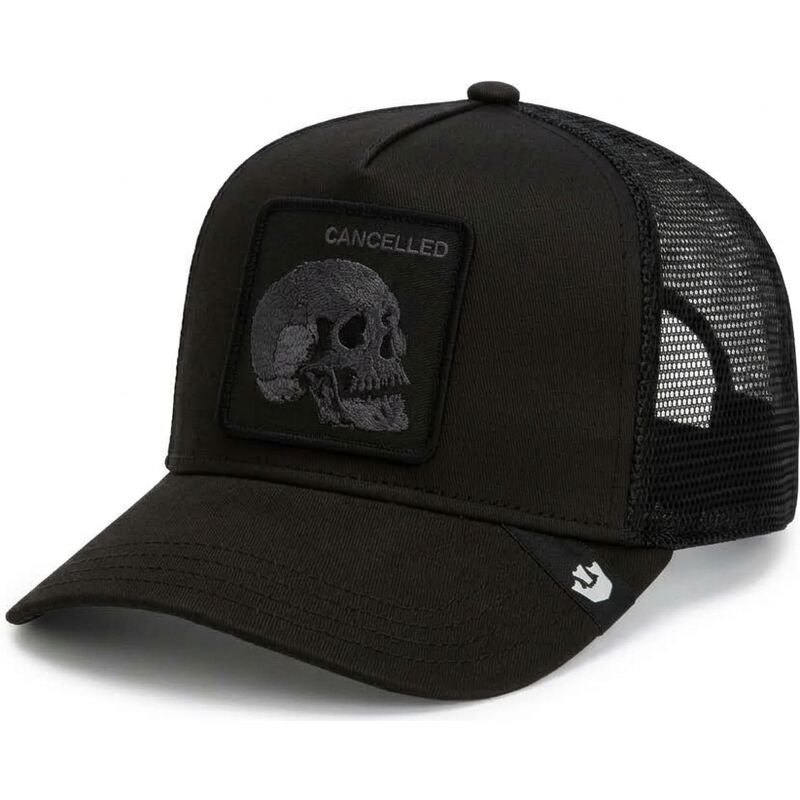petten-gebogen-zwart-snapback-tonal-skull-full-intent-cancelled-the-farm-goorin-bros