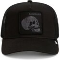 petten-gebogen-zwart-snapback-tonal-skull-full-intent-cancelled-the-farm-goorin-bros