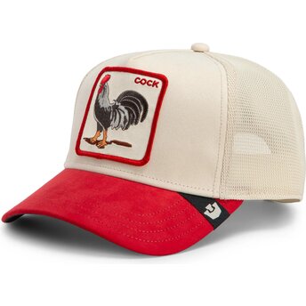Petten gebogen rood snapback The Suede Rooster Microsuede Cock The Farm Goorin Bros.