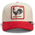 petten-gebogen-rood-snapback-the-suede-rooster-microsuede-cock-the-farm-goorin-bros