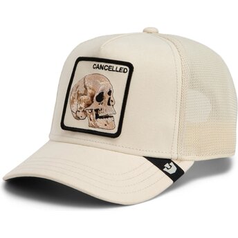 Petten gebogen beige snapback Suede Cancelled Skull Microsuede The Farm Goorin Bros.