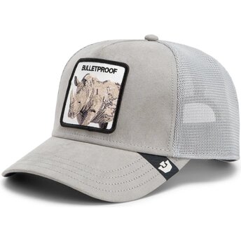 Petten gebogen grijs snapback Suede Rhino Microsuede Bulletproof The Farm Goorin Bros.