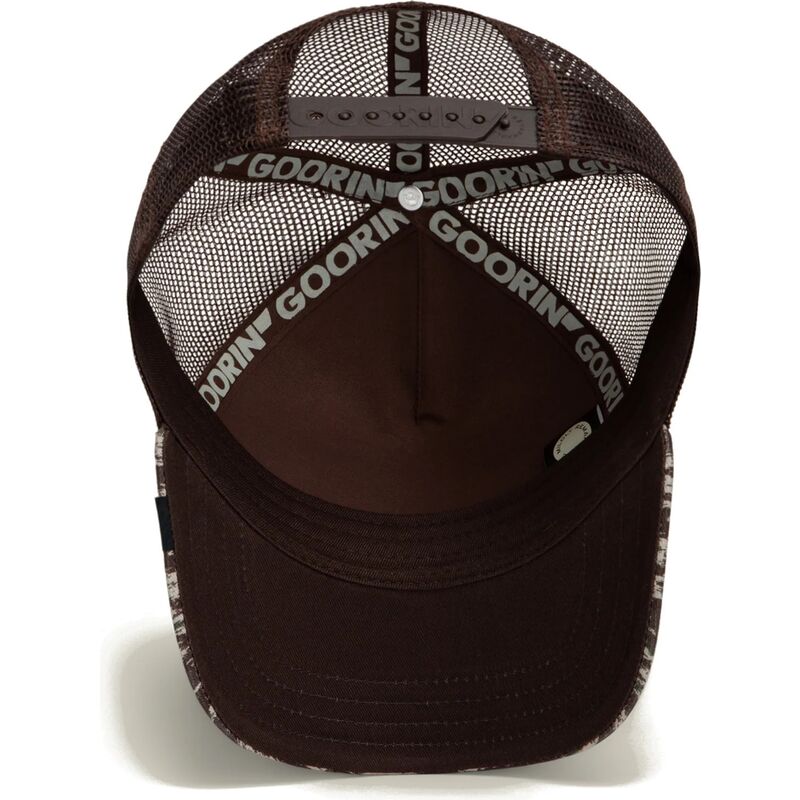 petten-gebogen-bruin-snapback-engraved-dog-camo-glitch-the-farm-goorin-bros petten-gebogen-bruin-snapback-engraved-dog-camo-glitch-the-farm-goorin-bros