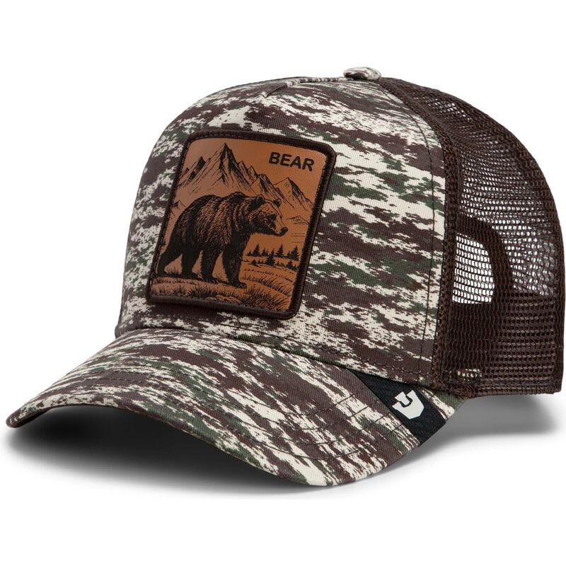 petten-gebogen-camouflage-snapback-engraved-bear-camo-glitch-the-farm-goorin-bros