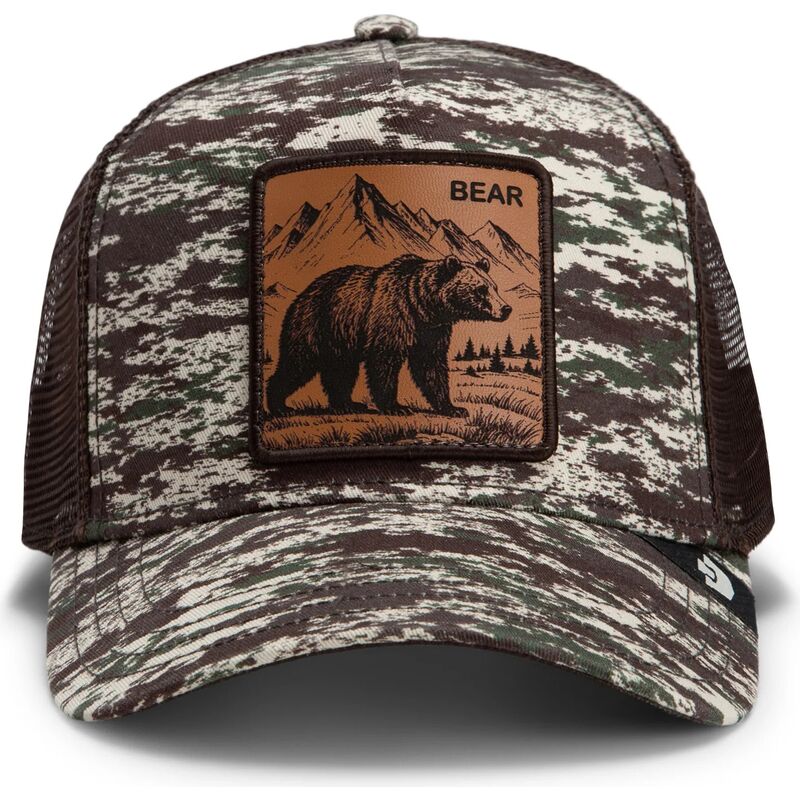 petten-gebogen-camouflage-snapback-engraved-bear-camo-glitch-the-farm-goorin-bros