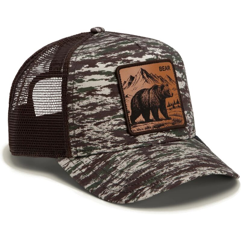 petten-gebogen-camouflage-snapback-engraved-bear-camo-glitch-the-farm-goorin-bros