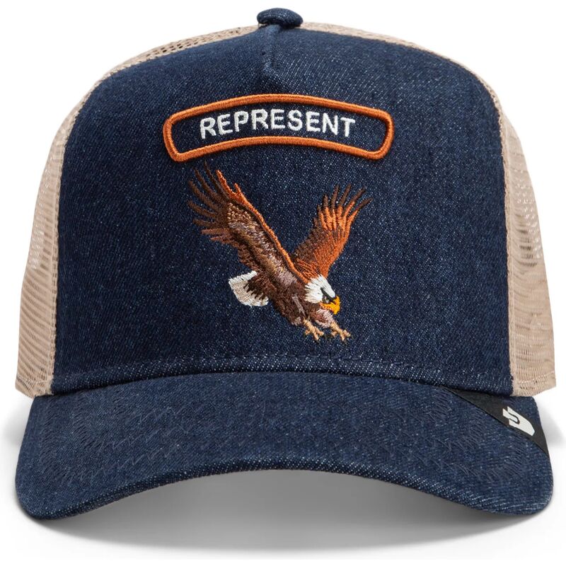 petten-gebogen-marineblauw-snapback-represent-rocker-denim-after-dark-the-farm-goorin-bros