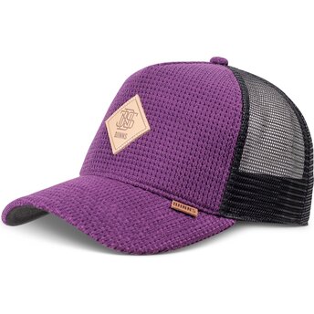 Petten gebogen paars snapback HFT Knitted Fab van Djinns