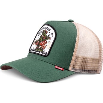 Petten gebogen groen snapback HFT Do Nothing Club Weird Vibes Frog van Djinns