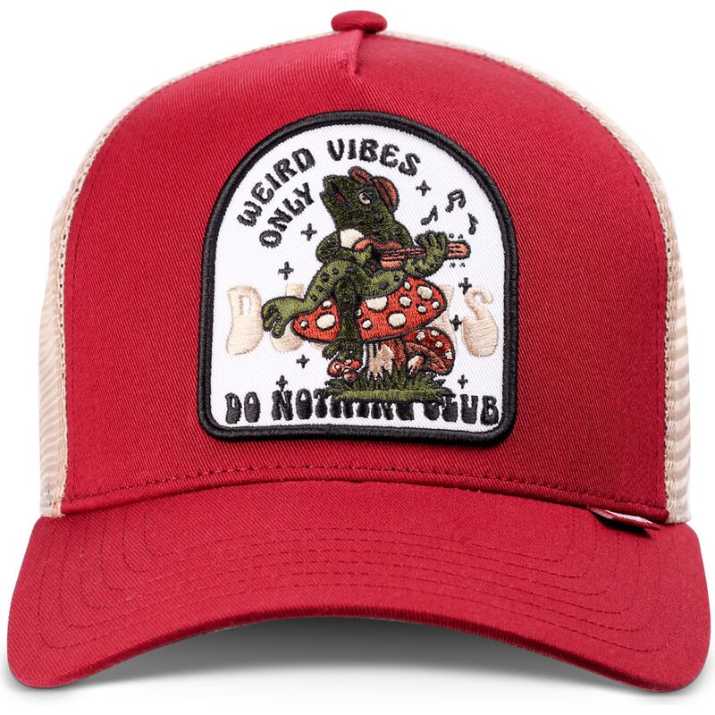 petten-gebogen-rood-snapback-hft-do-nothing-club-weird-vibes-frog-van-djinns