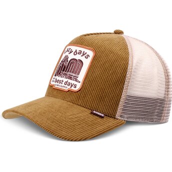 Petten gebogen bruin snapback HFT Lazy Days van Djinns