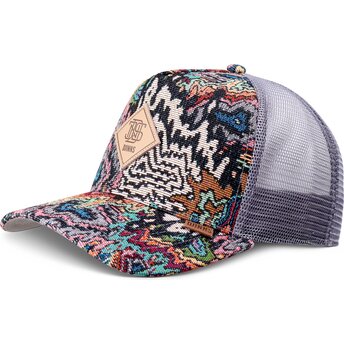 Petten gebogen meerkleurig snapback HFT Color Explo van Djinns