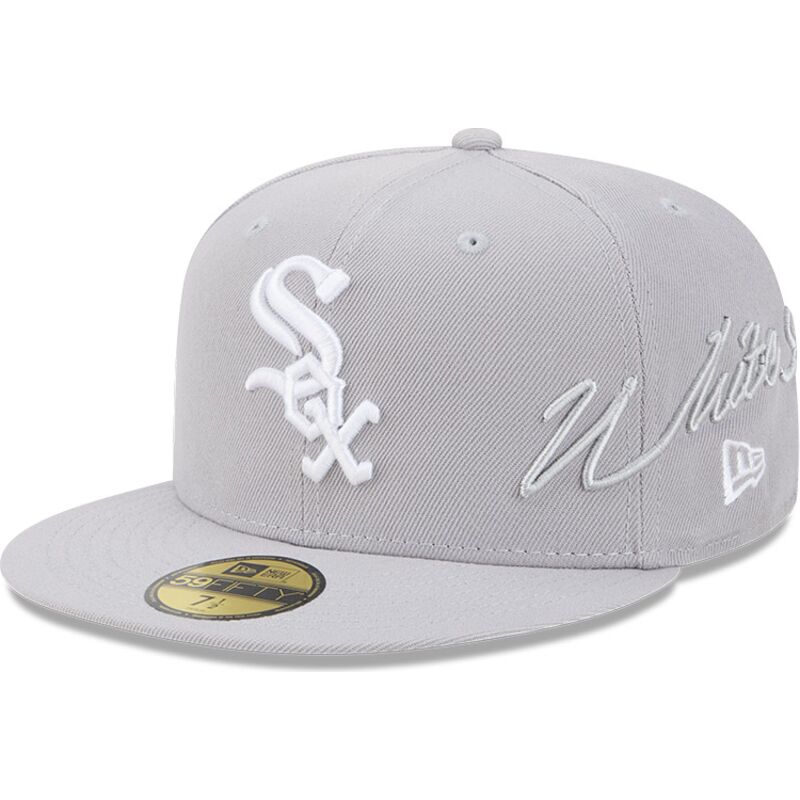 petten-plat-grijs-fitted-59fifty-side-script-van-chicago-white-sox-mlb-van-new-era