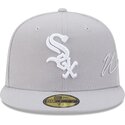 petten-plat-grijs-fitted-59fifty-side-script-van-chicago-white-sox-mlb-van-new-era
