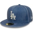 petten-plat-blauw-fitted-59fifty-washed-van-los-angeles-dodgers-mlb-van-new-era
