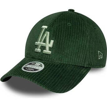 Petten gebogen groen snapback 9FORTY M-Crown Chunky Cord van Los Angeles Dodgers MLB van New Era
