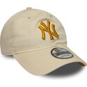 petten-gebogen-beige-verstelbaar-dorado-9twenty-league-essential-van-new-york-yankees-mlb-van-new-era
