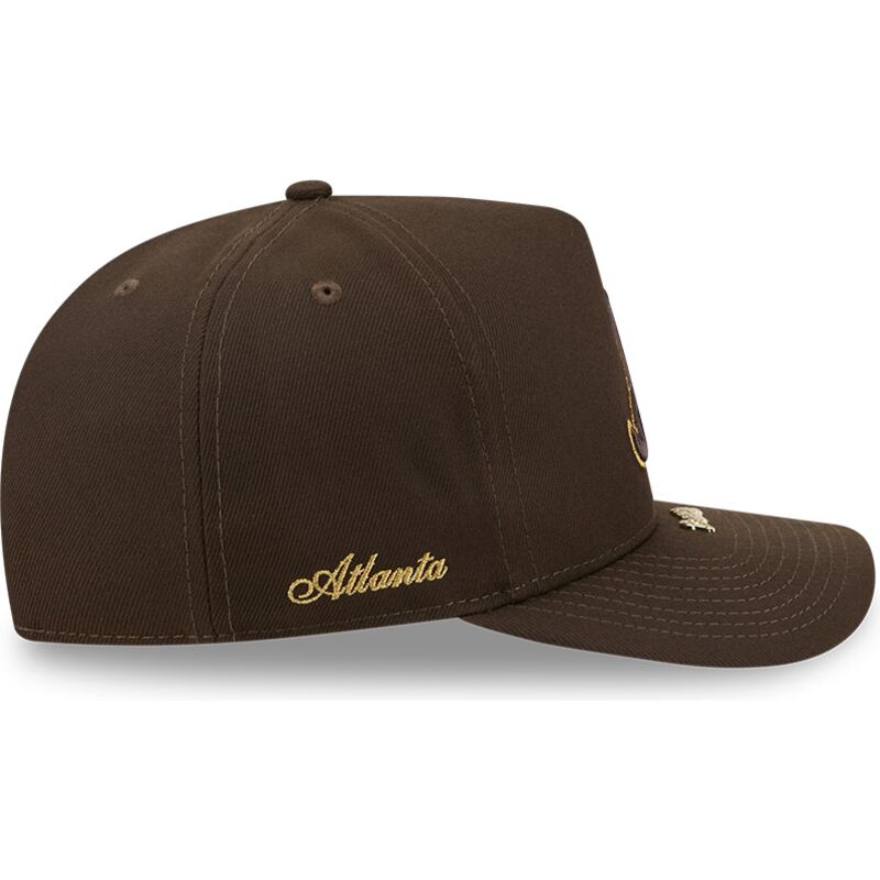 petten-gebogen-bruin-snapback-9fifty-a-frame-precurved-visor-pin-van-atlanta-braves-mlb-van-new-era