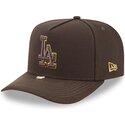 petten-gebogen-bruin-snapback-9fifty-a-frame-precurved-visor-pin-van-los-angeles-dodgers-mlb-van-new-era