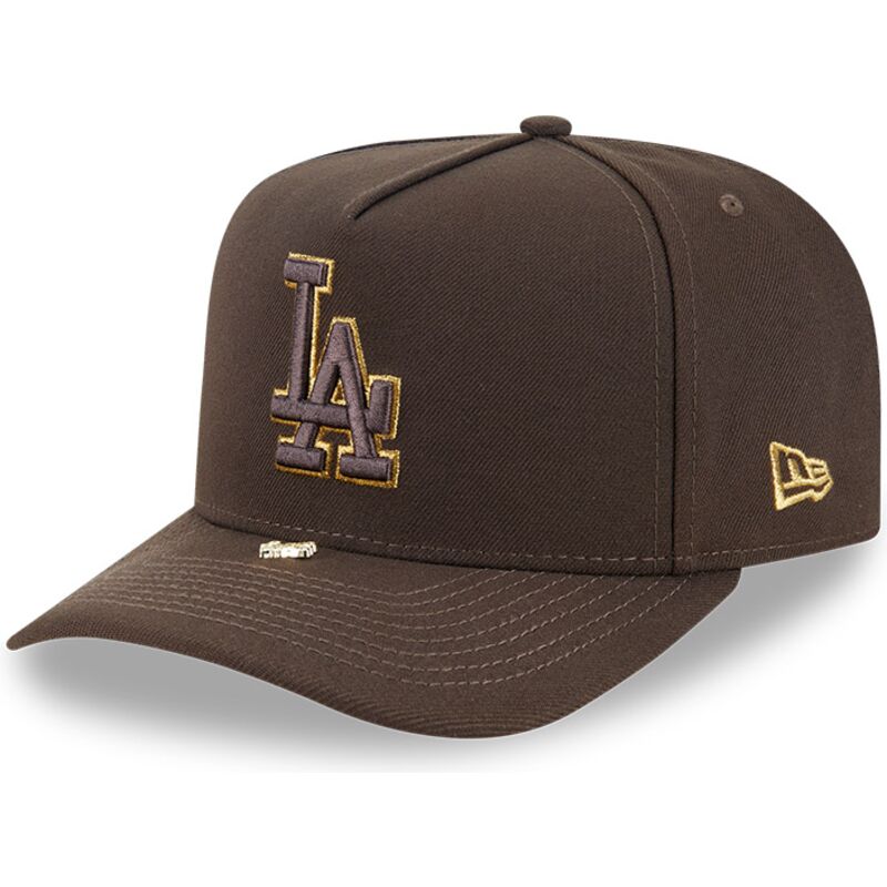 petten-gebogen-bruin-snapback-9fifty-a-frame-precurved-visor-pin-van-los-angeles-dodgers-mlb-van-new-era