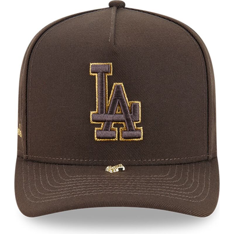 petten-gebogen-bruin-snapback-9fifty-a-frame-precurved-visor-pin-van-los-angeles-dodgers-mlb-van-new-era