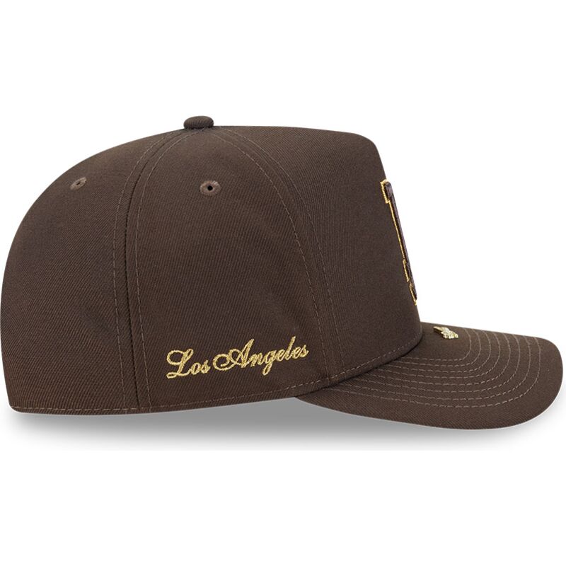 petten-gebogen-bruin-snapback-9fifty-a-frame-precurved-visor-pin-van-los-angeles-dodgers-mlb-van-new-era