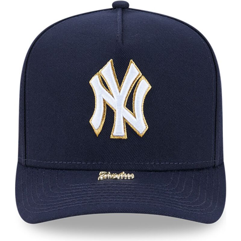 petten-gebogen-marineblauw-snapback-9fifty-a-frame-precurved-visor-pin-van-new-york-yankees-mlb-van-new-era