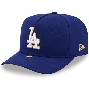 Petten gebogen blauw snapback 9FIFTY A Frame Precurved Visor Pin van Los Angeles Dodgers MLB van New Era