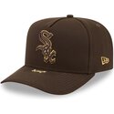 petten-gebogen-bruin-snapback-9fifty-a-frame-precurved-visor-pin-van-chicago-white-sox-mlb-van-new-era