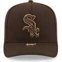 petten-gebogen-bruin-snapback-9fifty-a-frame-precurved-visor-pin-van-chicago-white-sox-mlb-van-new-era