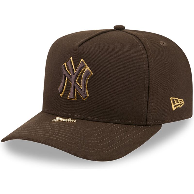 petten-gebogen-bruin-snapback-9fifty-a-frame-precurved-visor-pin-van-new-york-yankees-mlb-van-new-era