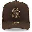 petten-gebogen-bruin-snapback-9fifty-a-frame-precurved-visor-pin-van-new-york-yankees-mlb-van-new-era