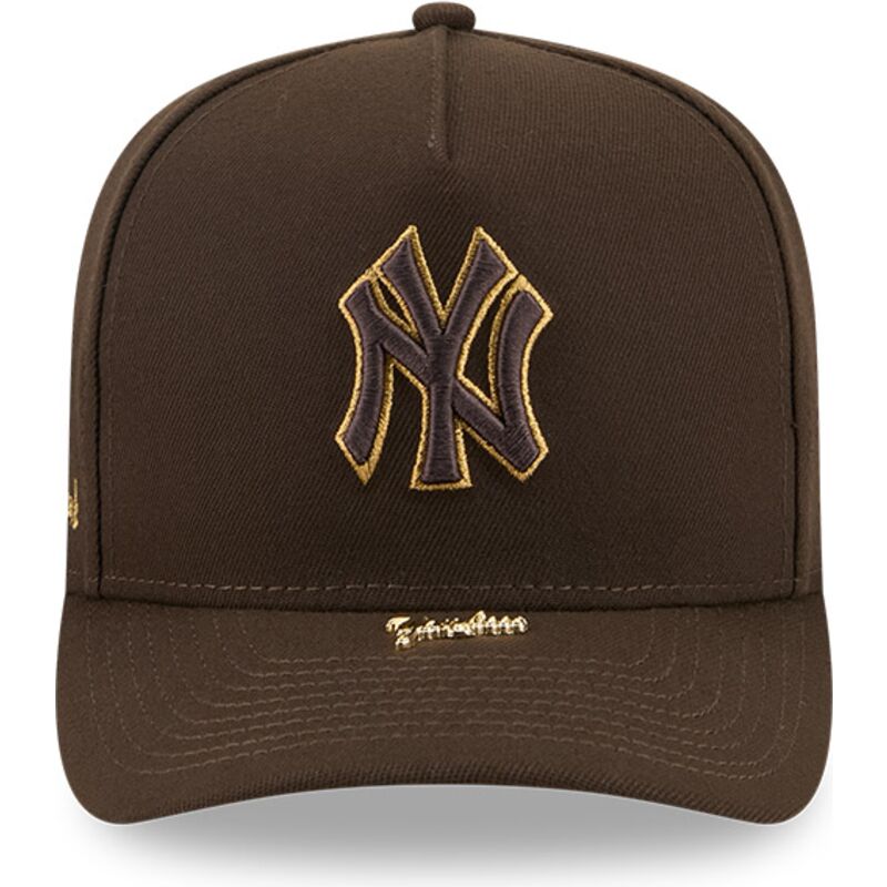 petten-gebogen-bruin-snapback-9fifty-a-frame-precurved-visor-pin-van-new-york-yankees-mlb-van-new-era