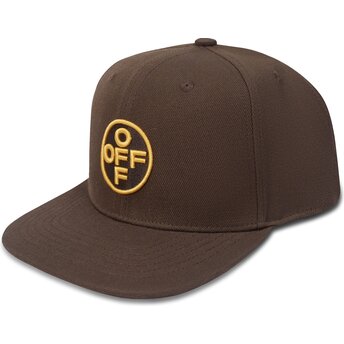 Petten plat bruin snapback Off Embroidered Twill van L/AB c/o Off-White™