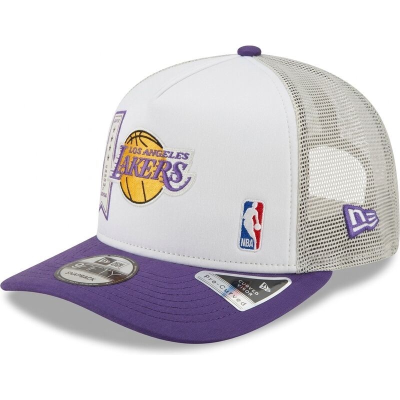 petten-gebogen-paars-snapback-9fifty-a-frame-precurved-multi-patch-van-los-angeles-lakers-nba-van-new-era